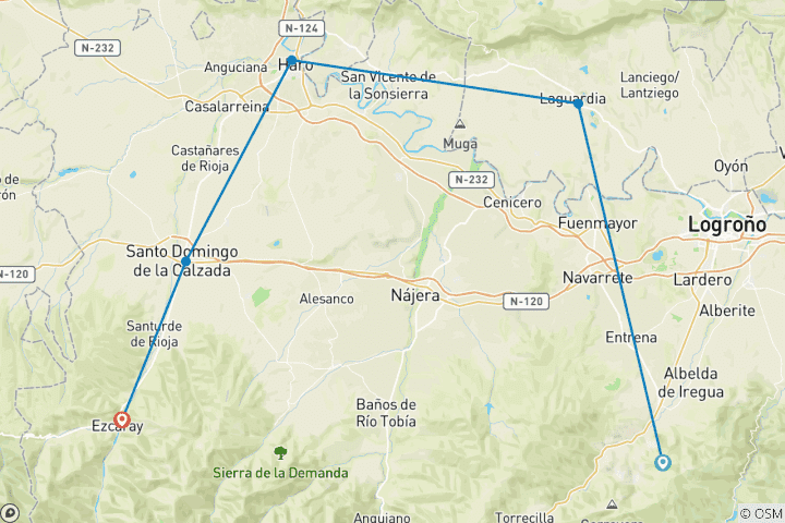 Map of La Rioja - Radeln durch Weinberge (7 Tage)