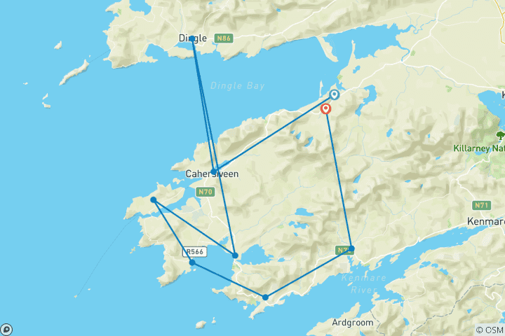 Carte du circuit Kerry Way 6 jours (6 jours)