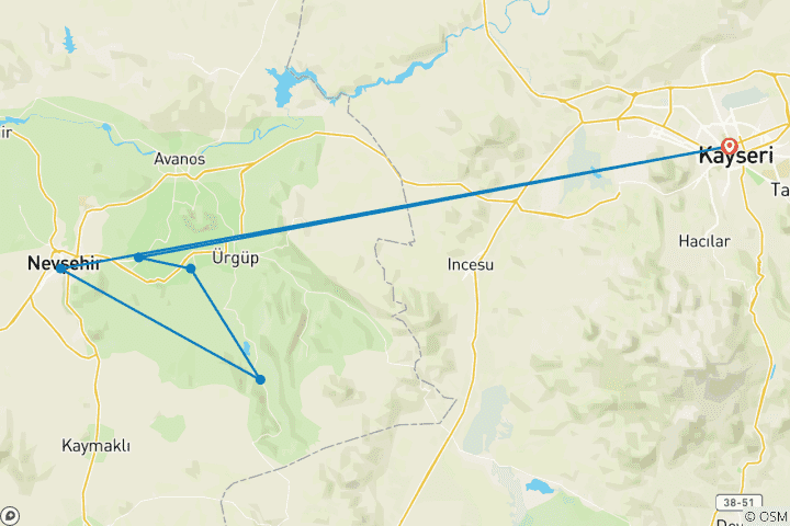 Karte von Kappadokien - Im Land der Feenkamine (8 Tage)