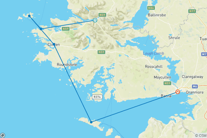 Kaart van Ontdek het wildromantische eiland en de kust van Ierland (7 dagen)