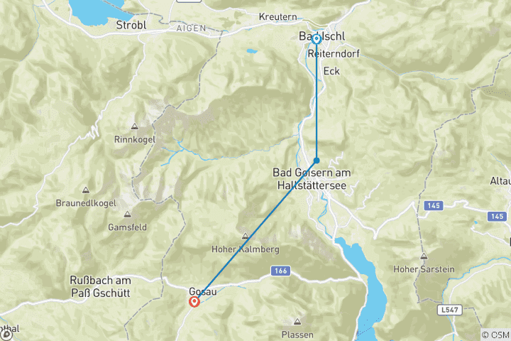 Map of Cross-Country Magic in the Heart of the Salzkammergut - Short version4 Days