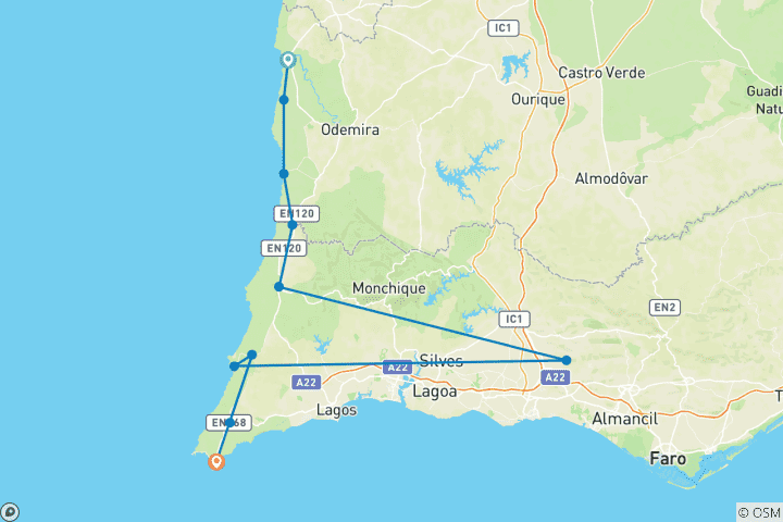 Map of Rota Vicentina - 10 Days on the Fishing Trail Along the Wild Atlantic Coast 10 Days