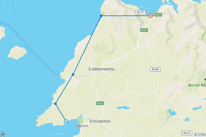Map of Burren Way 5 Days 5 Days