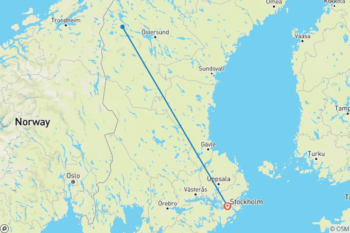 Map of Winter Experience in Åre 8 Days