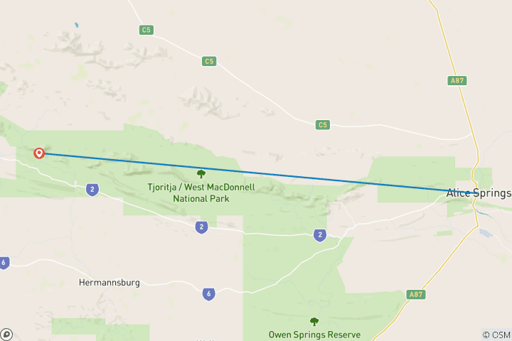 Karte von Australien - Der klassiche Larapinta Trek (6 Tage)