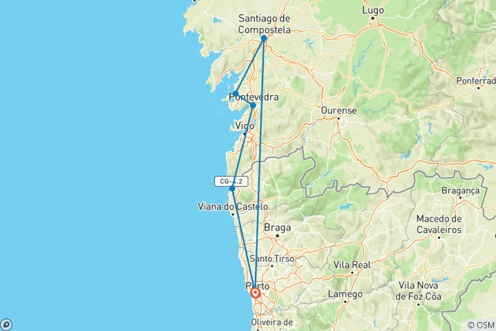 Map of Bike and culture: Atlantic Route to Santiago 8 Days