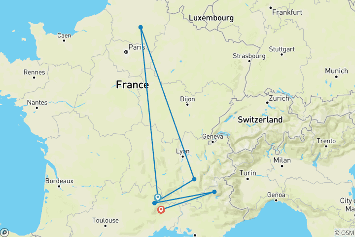 Mapa de El Camino de Stevenson | GR70 | Etapa 2: De Chasseradés a Saint-Jean-Du-Gard (8 días)