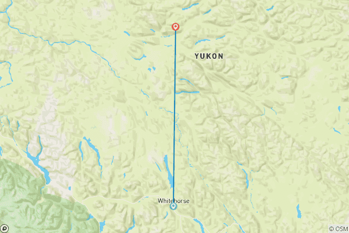 Karte von Yukons Last Frontier - Kanutour auf dem Bonnet Plume River (20 Tage)