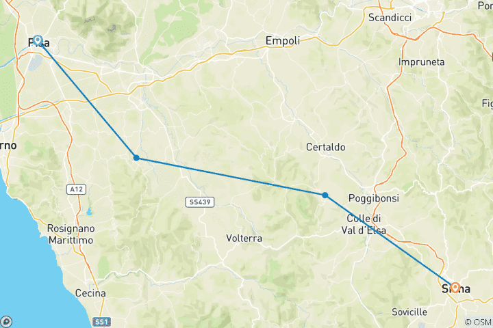 Map of Grand Tour durch die Toskana (5 Tage)