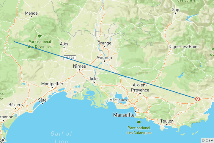Map of Die Schluchten von Tarn und Jonte (6 Tage)