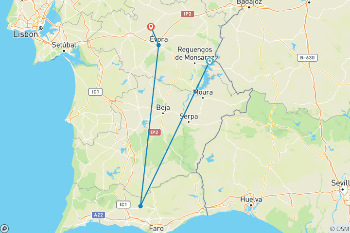 Carte du circuit Portugal - Circuit à vélo à travers les vignobles (7 jours)