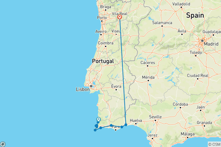 Carte du circuit Portugal - Dans l'Algarve sauvage (8 jours)