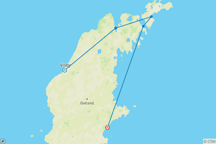 Map of Gotland - Hiking on a Paradise Island 8 Days