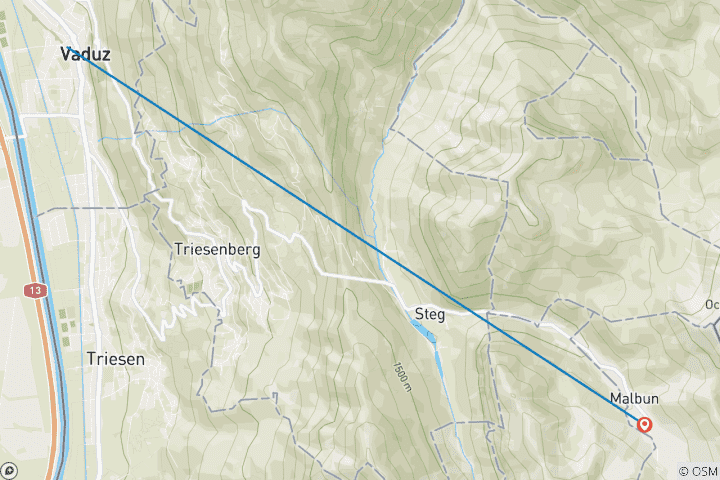 Mapa de Liechtenstein variante cabaña: País pequeño, muy grande (6 días)