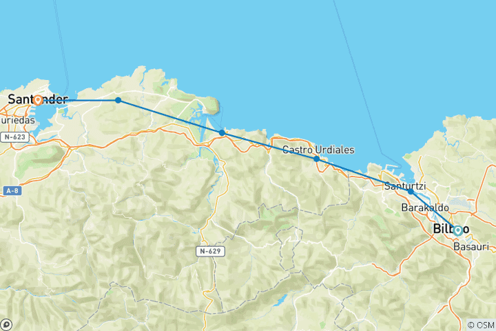Carte du circuit Espagne - Randonnée sur le Camino del Norte (2e partie) (7 jours)
