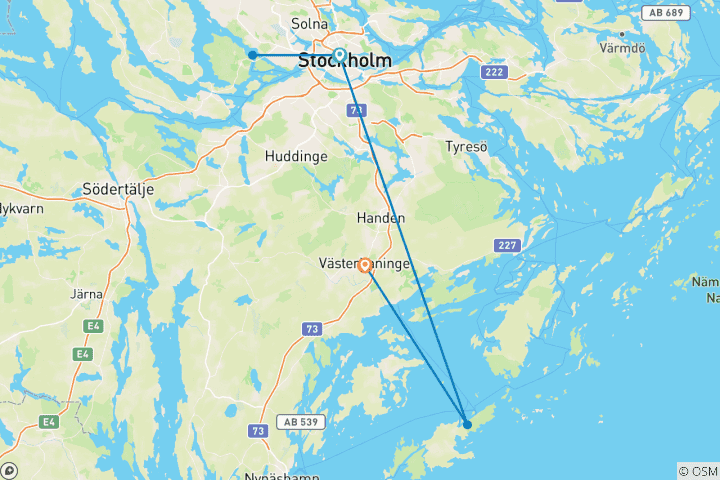 Map of Stockholm's archipelago in 9 Days9 Days