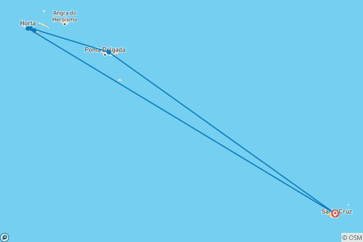 Carte du circuit Hiver au milieu de l'Atlantique - Actif et relaxant (12 jours)