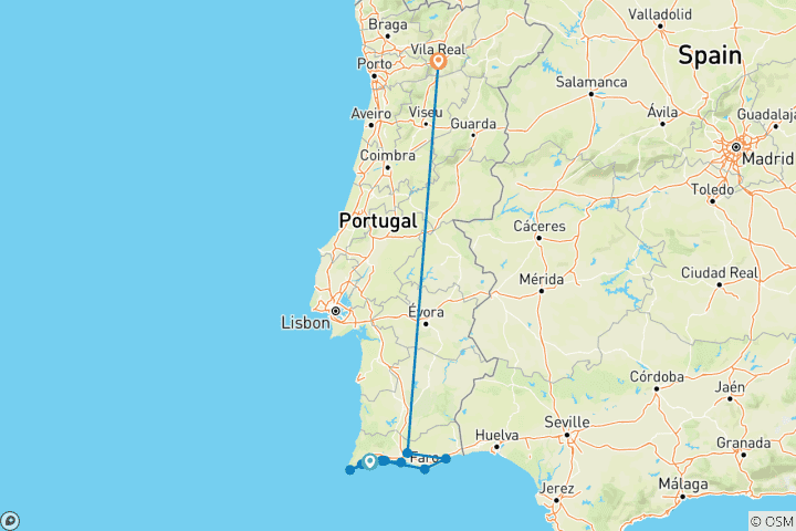 Carte du circuit Algarve Randonnée côtière de charme (8 jours)