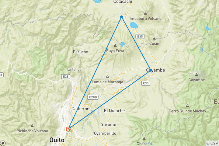 Carte du circuit Randonnée à vélo dans les Andes équatoriennes (7 jours)