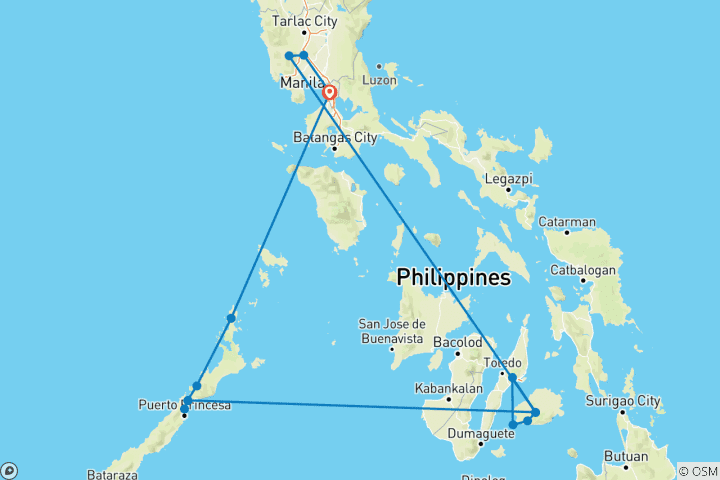 Karte von Best of Luzon, Bohol & Palawan  (19 Tage)