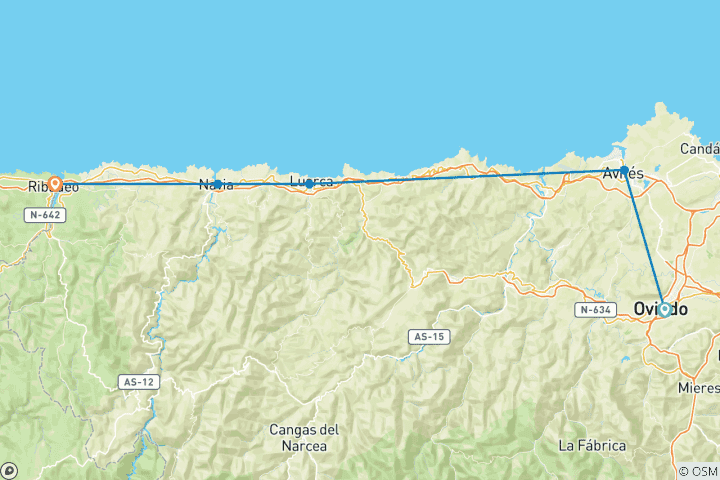 Map of Spain - Hiking on the Camino del Norte 10 Days
