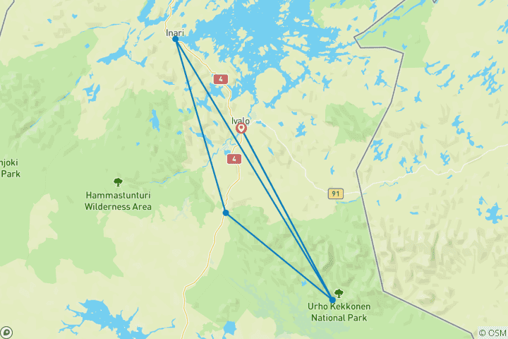 Karte von Finnland: Aurora (8 Tage)