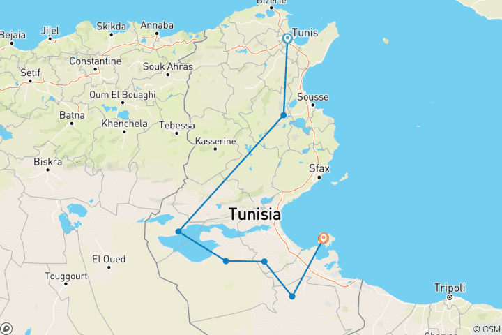 Karte von Sahara - 9 Tage Erlebnis-Reise