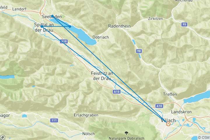 Carte du circuit Circuit des lacs de Carinthie - A travers un paysage varié vers les plus beaux lacs (7 jours)
