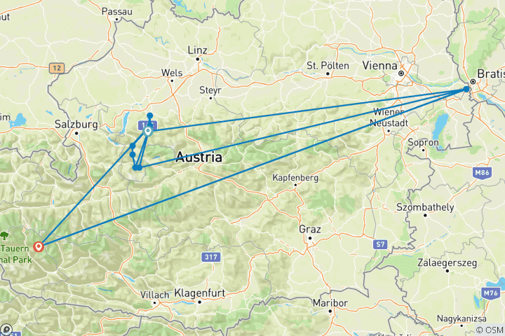 Carte du circuit Semaine d'aventure hivernale dans la région de Traunsee-Almtal (8 jours)