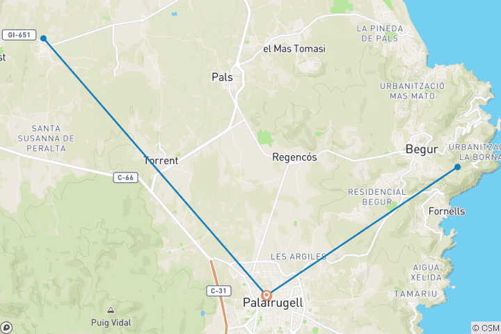 Map of Hiking on the Costa Brava - Short Vacation 5 Days