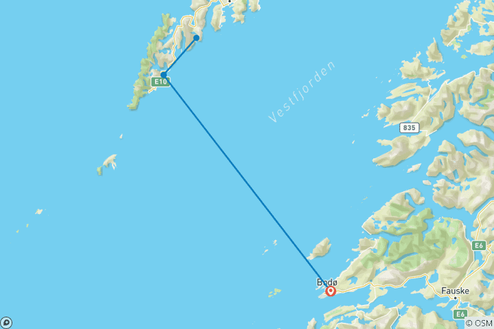 Map of Road Trip in Norway: The Highlights of Lofoten 8 Days