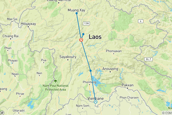 Map of Nature and Ethnic Minorities in Laos 10 Days