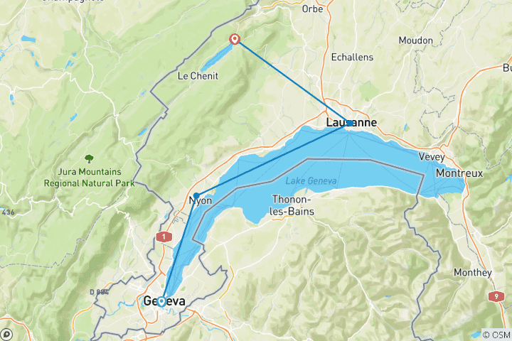 Map of Lake Geneva rally (6 days)
