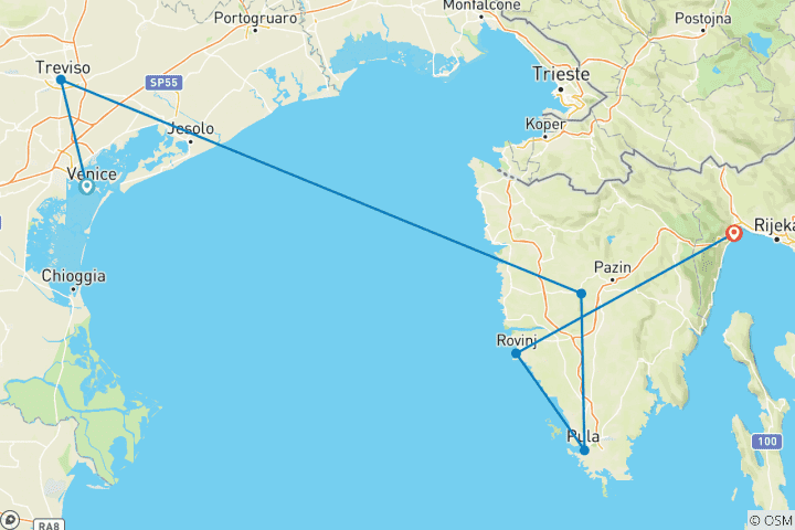 Carte du circuit De Venise à Opatija - 4 jours