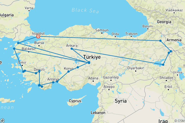Map of Turkey Encompassed - 19 days