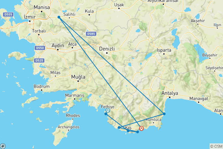 Carte du circuit Croisière de Fethiye à Demre - 4 jours