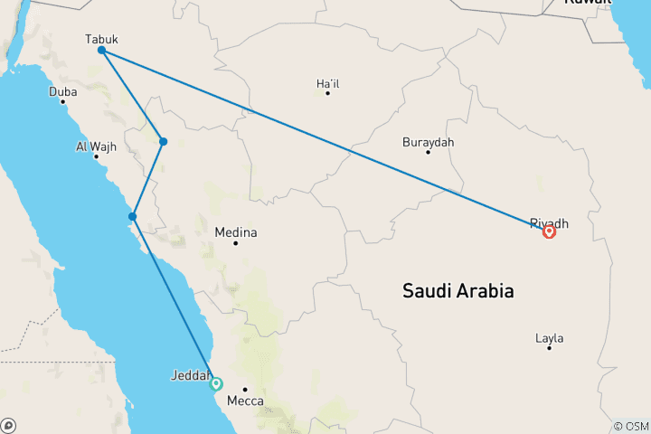 Map of KSA : Coastal Breezes, Desert Mysteries, and Urban Dreams