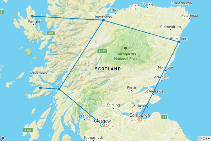 Carte du circuit L'essentiel de l'Écosse