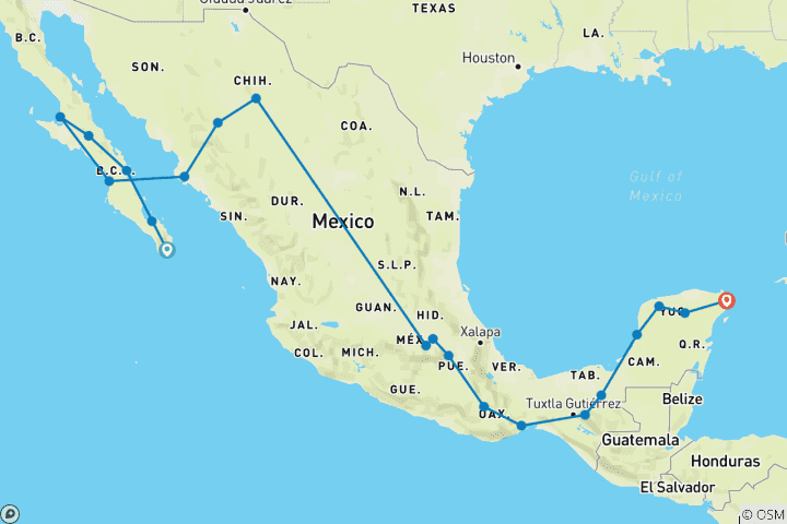 Karte von Mexiko Intensiv