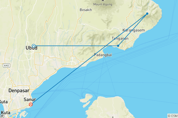 Carte du circuit Vacances en famille à Bali avec des adolescents