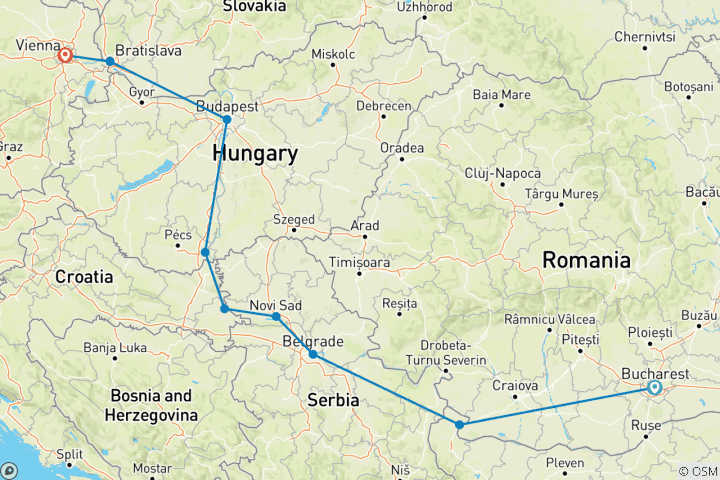 Map of Complete Danube Cities – FIDELIO Superior