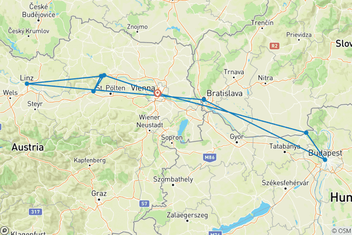 Map of Danube Capital Cities – FIDELIO Superior