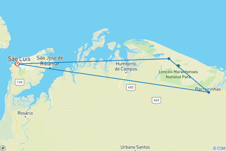 Carte du circuit Brésil : Lençóis Maranhenses - 5 jours