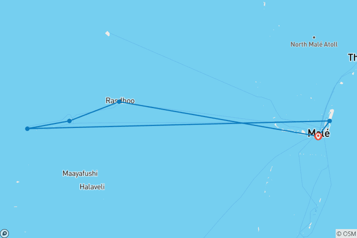 Map of Private North Maldives Island Hopping - 8 days