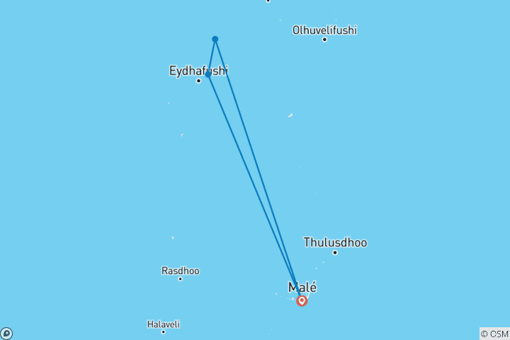 Map of Island Hopping Maldives Adventure - 8 days