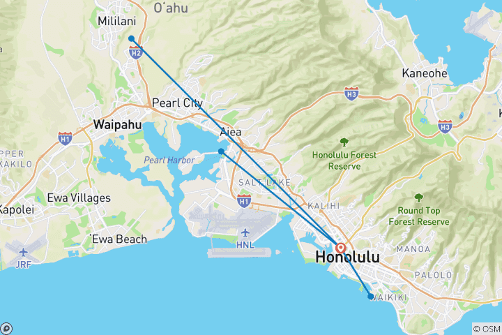 Map of Hawaii Oahu Explorer - 7 days