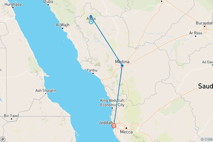 Map of KSA: Timeless AlUla to Vibrant Jeddah