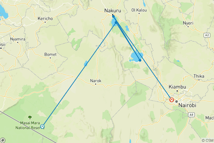 Map of 5-Day Awesome Kenya - Mid-Range