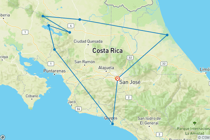 Map of Classic Costa Rica