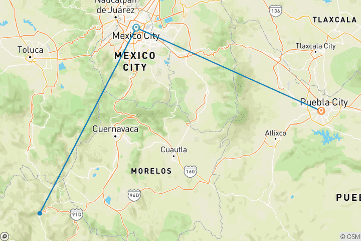 Carte du circuit 7 jours - Merveilleux Mexique : Culture, histoire et traditions
